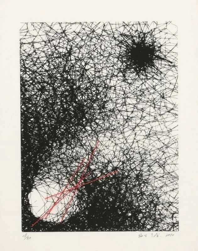 Chiharu Shiota, ‘No Title’, 2010, Print, Screenprint and red thread on Japon, null, Numbered
