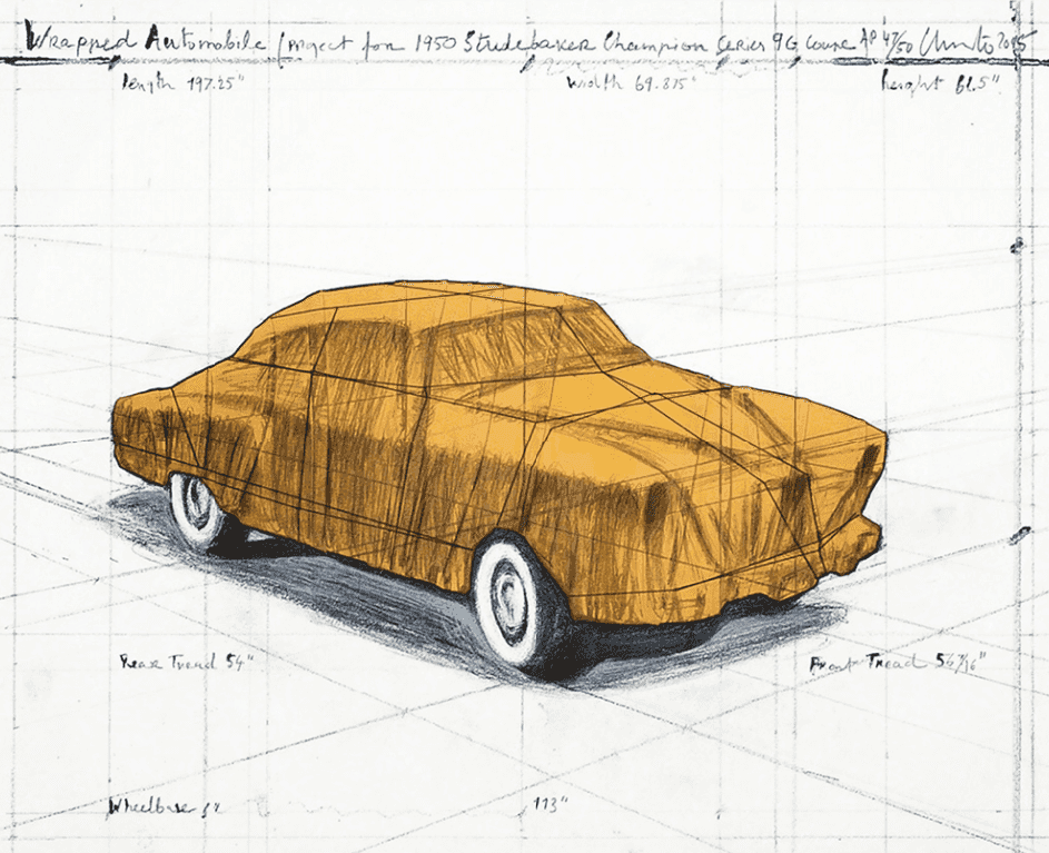 Christo and Jeanne-Claude, ‘Wrapped Studebaker’, 2015, Print, Lithograph and collage, null, 