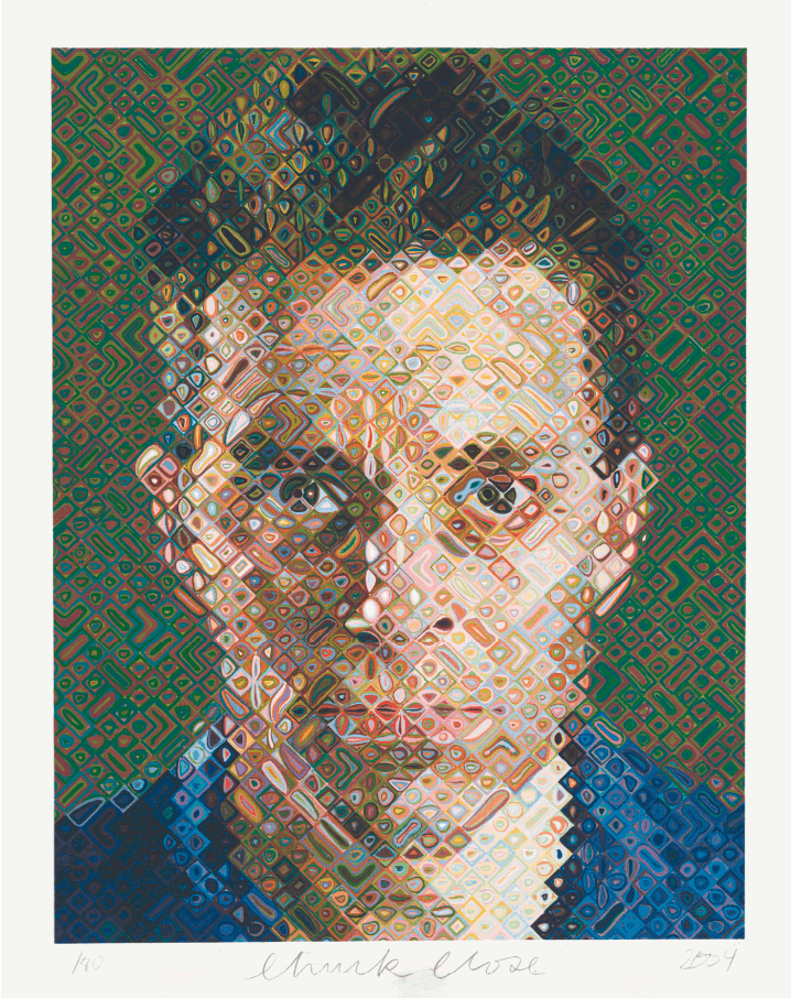 Chuck Close, ‘James’, 2004, Print, Screenprint in colors, on Saunders Waterford paper, null, 