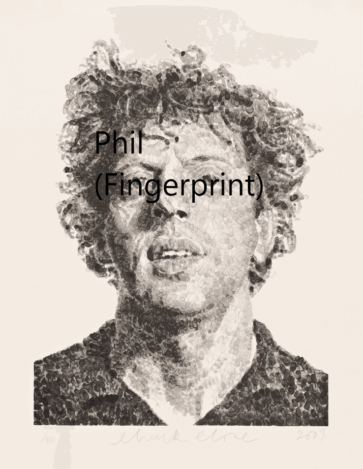 Chuck Close, ‘Phil (Fingerprint)’, 2009, Print, Screenprint in 25 Colors, null, Numbered, Dated