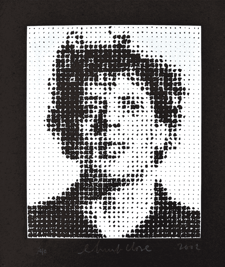 Chuck Close, ‘Phil (Philip Glass)’, 2002, Print, Relief print with embossing on handmade paper., null, Numbered