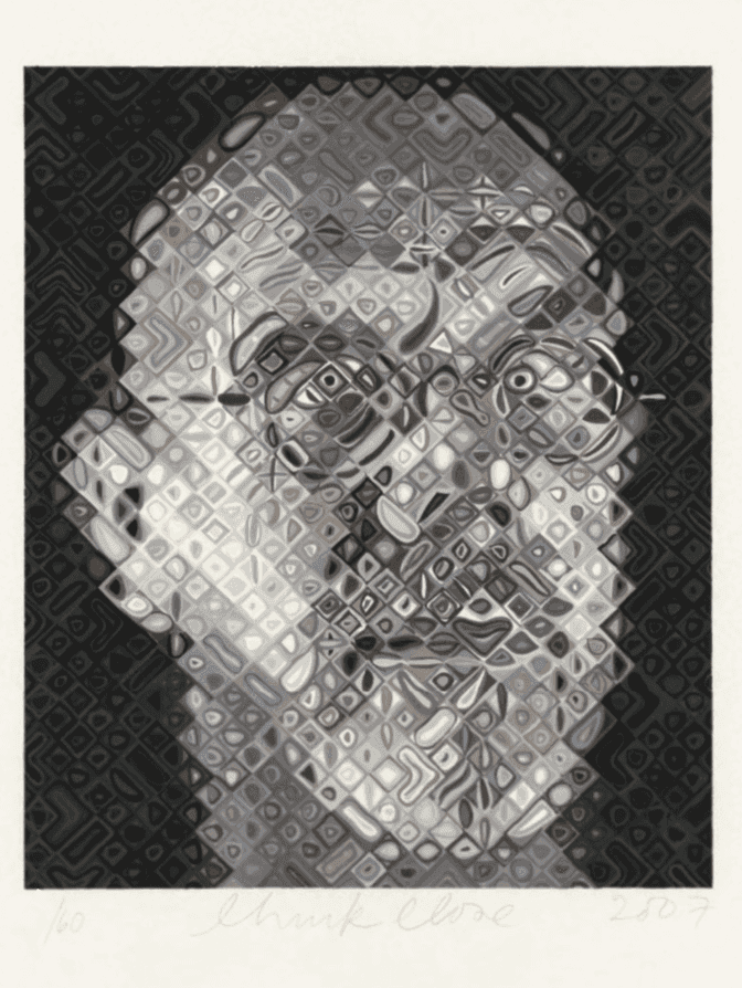 Chuck Close, ‘Self Portrait (Woodcut)’, 2007, Print, Forty-seven color Ukiyo-e woodcut hand-printed from 39 woodblocks onto Shiramine paper, null, 