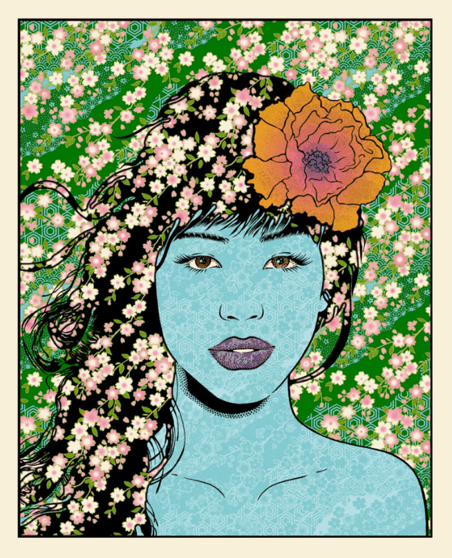 Chuck Sperry, ‘Sakura (Gold Opal Variant)’, 2015, Print, 7 colors on heavy gold opal metallic paper, null, Numbered