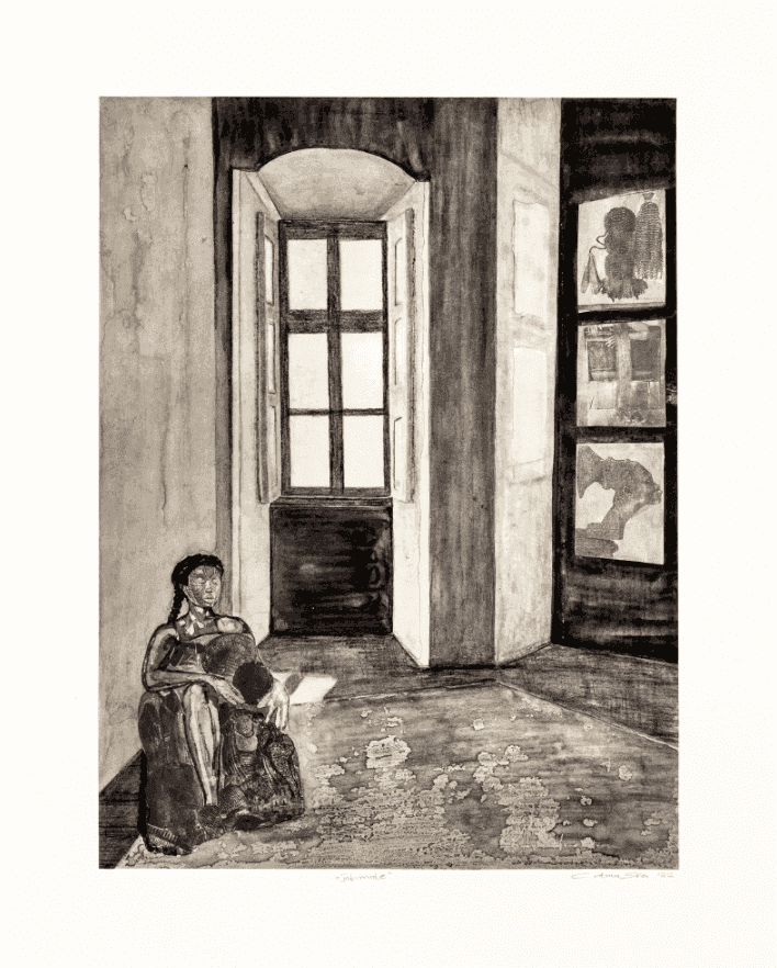 Cinthia Sifa Mulanga, ‘Intimate’, 2022, Print, Direct Gravure with photogravure etching on gampi chine colléd to Hahnemühle, Natural White, 300gsm paper, null, Numbered, Dated