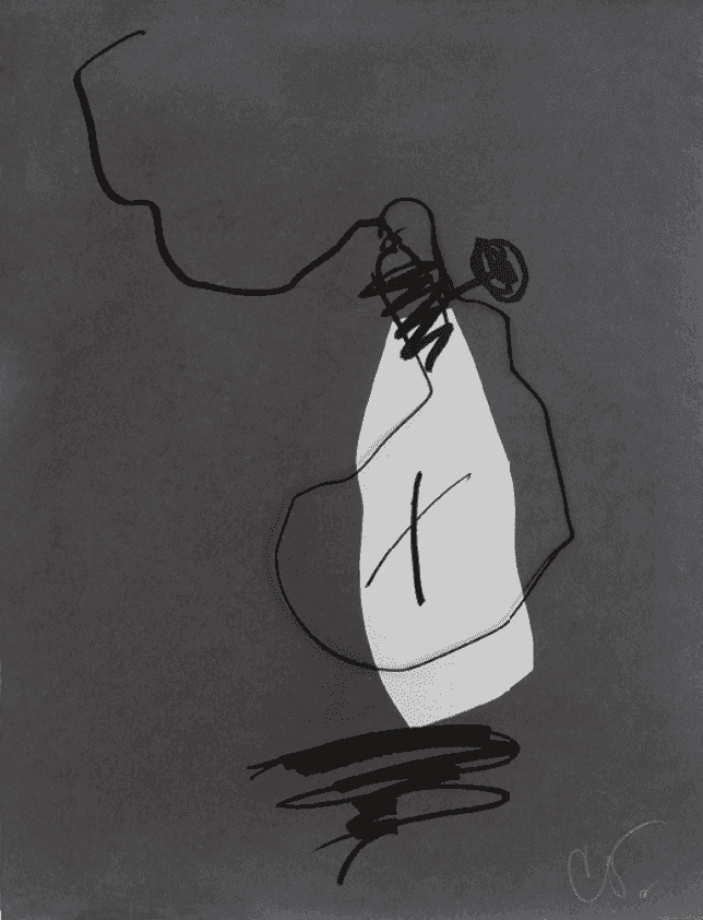 Claes Oldenburg, ‘Hard Times Bulb- Night’, 1995, Print, Unique lithograph with chine colle, coathanger and pin, Gemini G.E.L., 