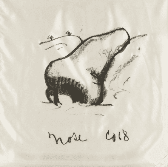 Claes Oldenburg, ‘Nose Handkerchief’, 1968, Print, Screenprint on cream silk handkerchief, null, 