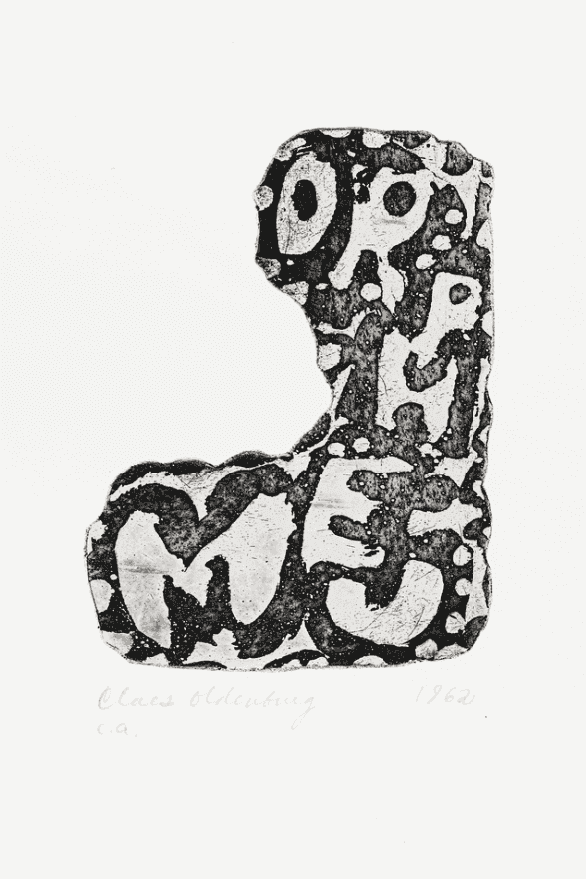 Claes Oldenburg, ‘Orpheum Sign’, 1962, Print, Aquatint on BFK Rives paper, Galleria Schwarz, Numbered