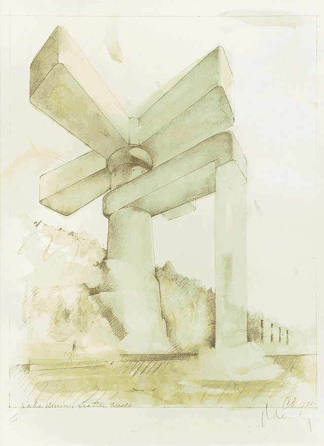 Claes Oldenburg, ‘Proposal for a Cathedral’, 1972, Print, Offset lithograph in four colors on BFK paper, null, Numbered, Dated