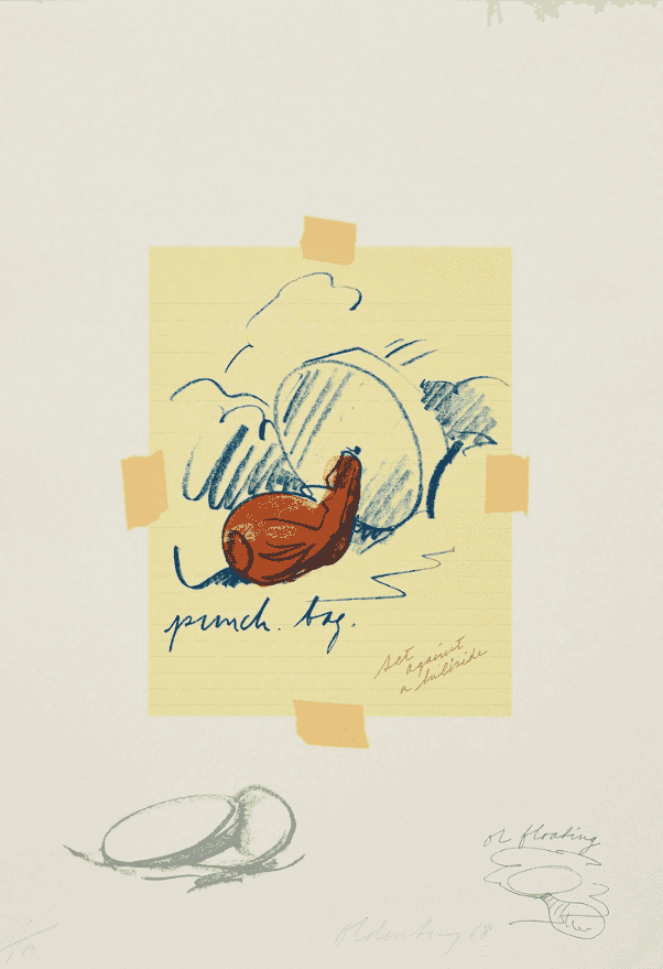 Claes Oldenburg, ‘Punching Bag’, 1968, Print, Lithograph in colors, on Rives BFK paper, with full margins, null, Numbered, Dated