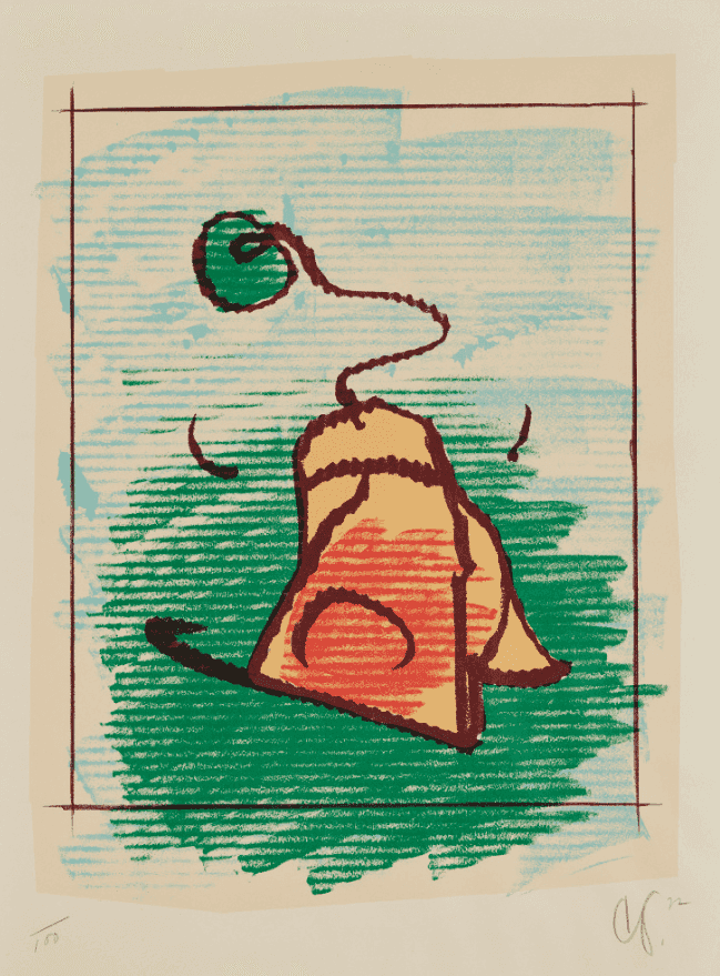 Claes Oldenburg, ‘Tea Bag’, 1972, Print, Lithograph in colors, on Auvergne handmade paper, with full margins, null, Numbered