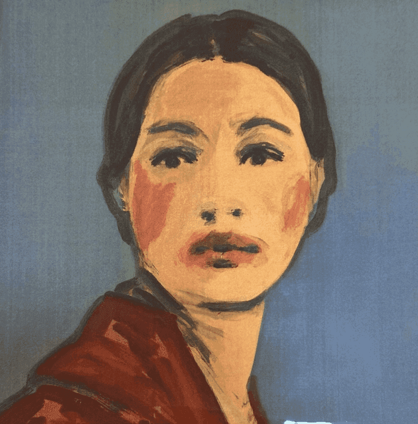 Claire Tabouret, ‘Makeup (Red Coat) Tile’, 2025, Print, Hand baked tile, glazed ceramic, null, 
