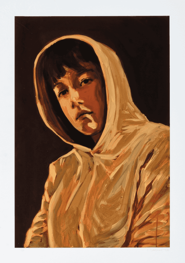 Claire Tabouret, ‘Self Portrait With A Hood (Pink)’, 2021, Print, Digital print with ultraChrome pigment inks on 350g Hahnemuhle Museum Etching paper, null, Numbered, Dated
