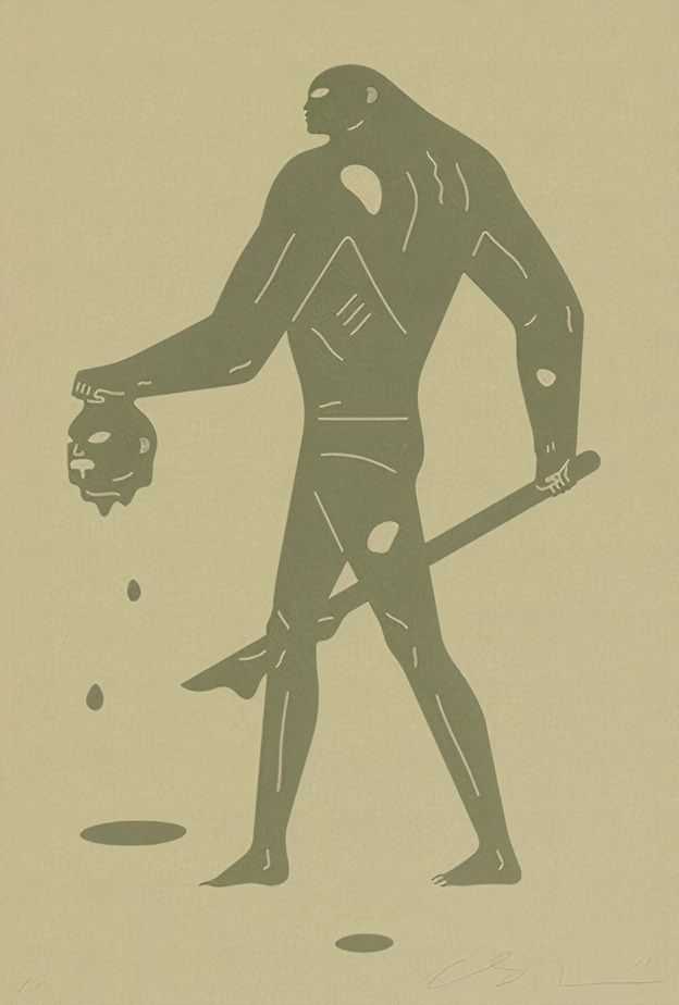 Cleon Peterson, ‘Headless Man (Gold & Gold)’, 08-10-2019, Print, Hand pulled screenprint printed on 290gsm Coventry Rag paper with deckled edges, Self-released, Numbered