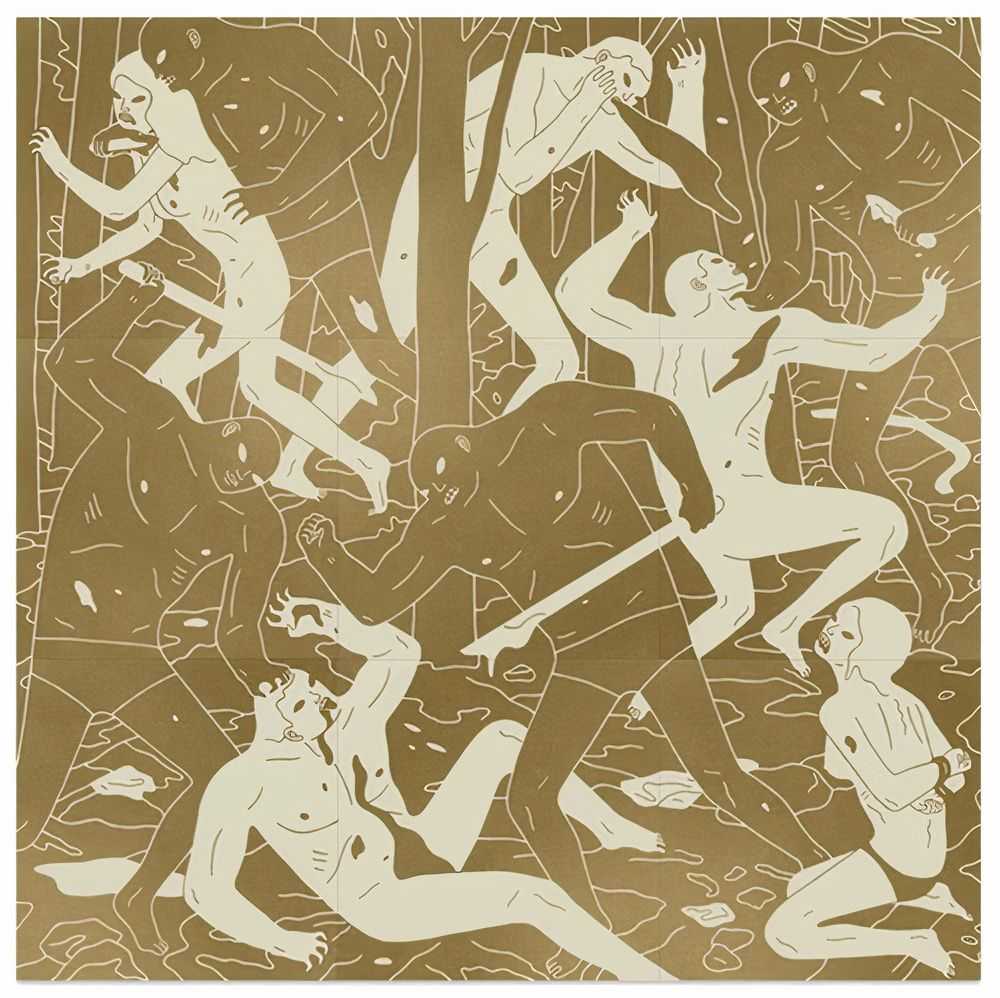 Cleon Peterson, ‘Judgement 9 Panel Print Set (Gold & White)’, 09-12-2014, Print, Hand pulled screenprint on 270gsm colourplan paper, Self-released, Numbered