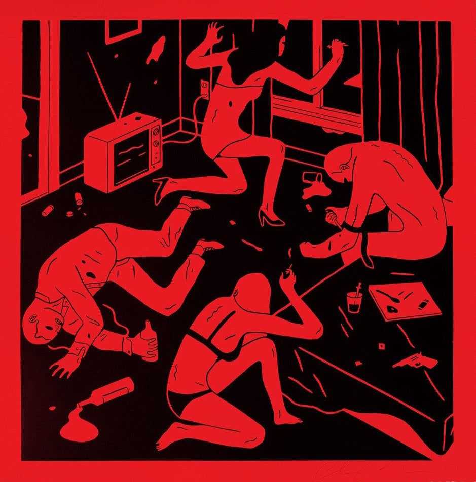Cleon Peterson, ‘Junky (Red)’, 17-12-2015, Print, Hand pulled screenprint printed on 290gsm Coventry Rag paper with deckled edges, Self-released, Numbered