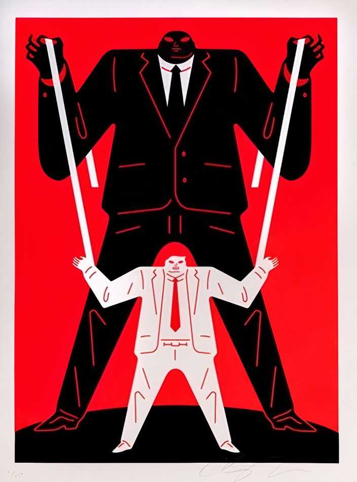 Cleon Peterson, ‘Little Big Man Putin / Trump (Red)’, 30-07-2018, Print, Hand pulled screenprint printed on 290gsm Coventry Rag paper with deckled edges, Self-released, Numbered