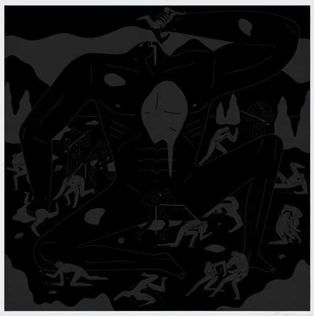 Cleon Peterson, ‘Punishment (Black)’, 06-07-2021, Print, Hand pulled screenprint printed on 290gsm Coventry Rag paper with deckled edges, Self-released, Numbered