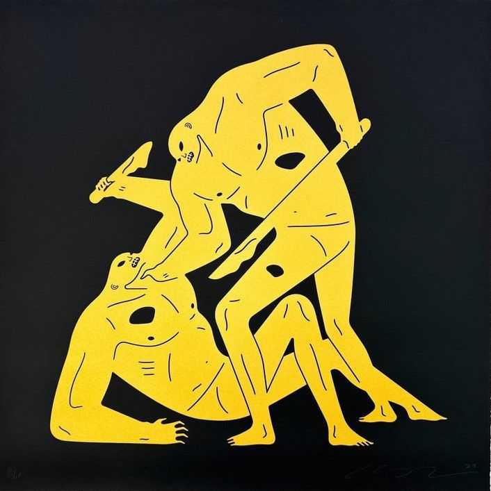 Cleon Peterson, ‘Take Me Now (Black & Gold)’, 2024, Print, Hand-pulled screen print on 290gsm Arches Rag paper with deckled edges. Gold Variant., null, Numbered, Dated