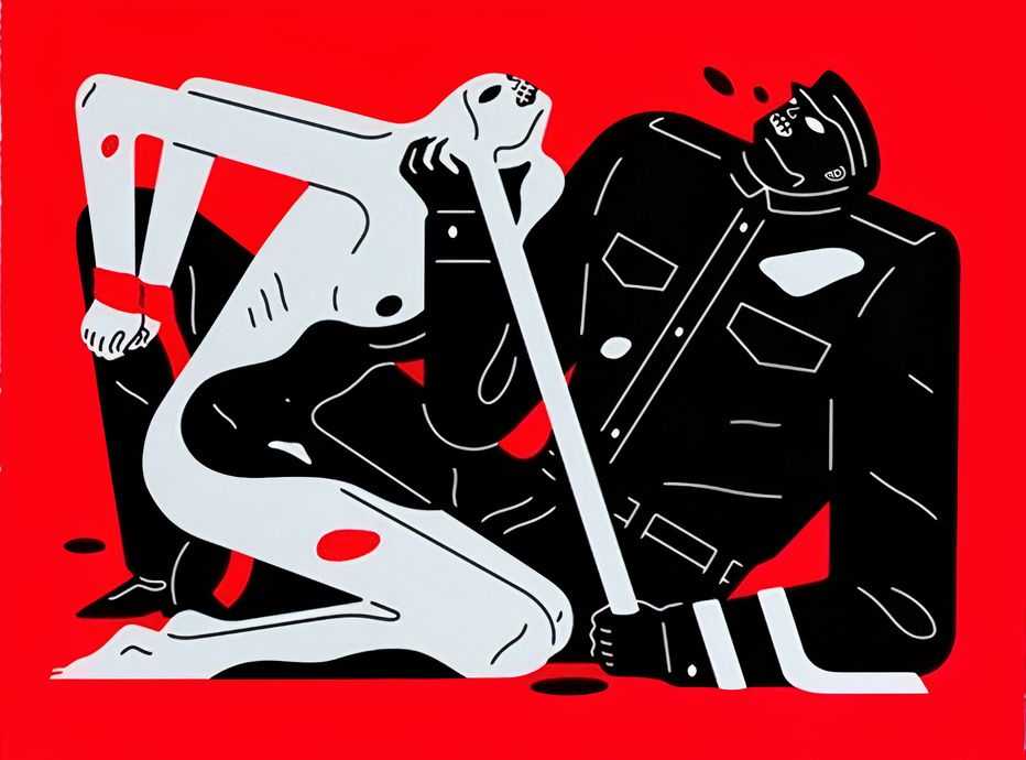 Cleon Peterson, ‘Talk Talk Talk (Red)’, 31-01-2019, Print, Hand pulled screenprint printed on 290gsm Coventry Rag paper with deckled edges, Self-released, Numbered