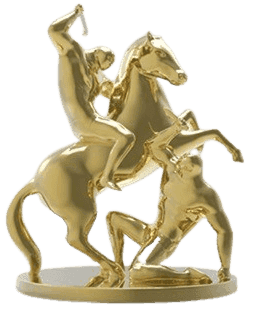 Cleon Peterson, ‘The Horseman (Gold)’, 11-08-2015, Sculpture, Glazed Porcelain with Pure Gold Luster, Library Street Collective, Numbered