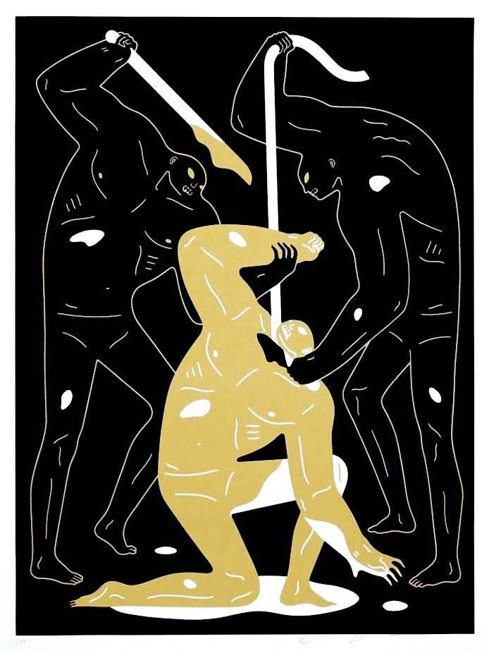 Cleon Peterson, ‘Vengeance To Take’, 06-04-2018, Print, Hand pulled black and gold screenprint printed on 290gsm Coventry Rag paper with deckled edges, Self-released, Numbered