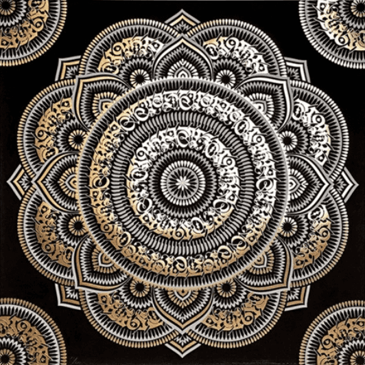 Cryptik, ‘Gayatri’, 2018, Print, Serigraph Print w/Gold Foil Stamping in Archival 290 gsm Black Cotton-Rag, null, Numbered