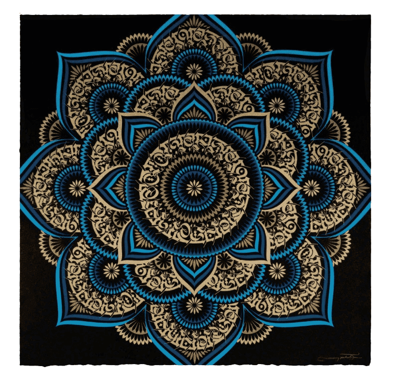 Cryptik, ‘Lotus (Blue Lotus)’, 2018, Print, 5-colour lithographic print on BFK Rives 300 gsm paper with Marinoni press lithographic with hand-cut edges, null, Numbered