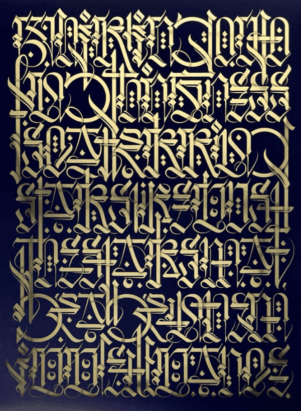 Cryptik, ‘Rumi’, 2021, Print, Midnight blue serigraph print on gold foil archival paper, null, Numbered