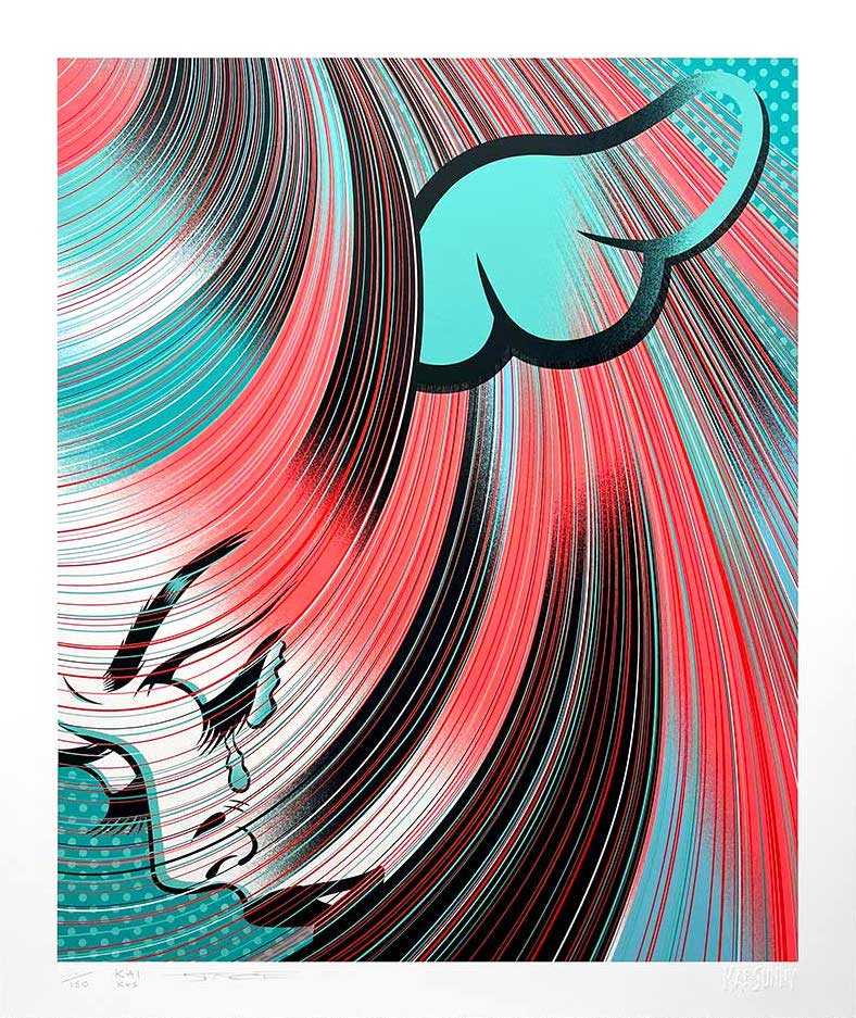 D*Face, ‘Cry Baby MIx’, 04-12-2023, Print, 6 colour screen print on Somerset Radiant White 410gsm, Stolen Space, Numbered
