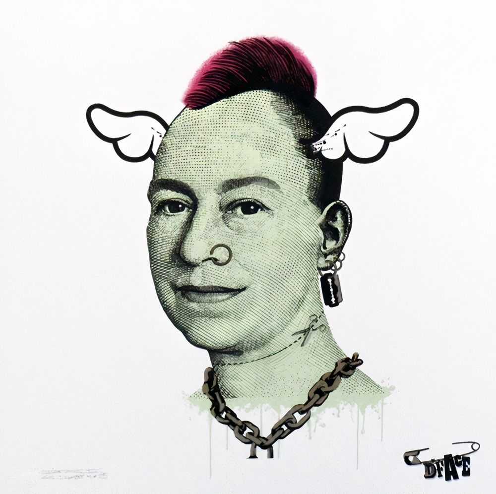D*Face, ‘More Punk Than You Punk (White)’, 24-02-2009, Print, Hand pulled 5 colour screenprint on 410gsm Somerset Satin paper, Stolen Space, Numbered