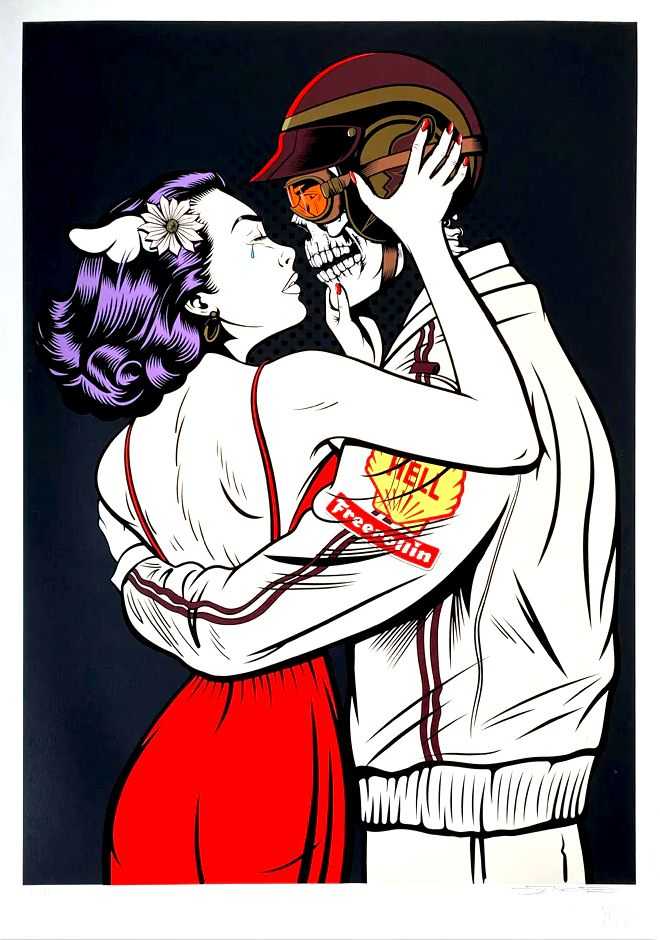 D*Face, ‘Race Face’, 03-12-2022, Print, 18 colour screen print on 370gsm paper, Stolen Space, Numbered