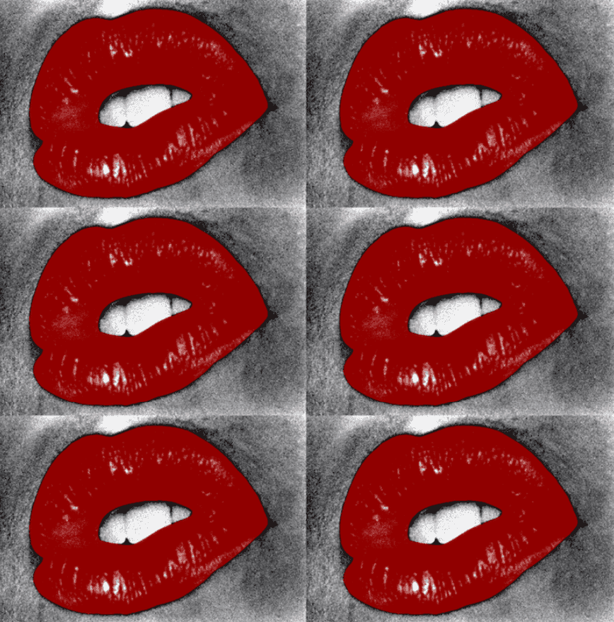 Daido Moriyama, ‘Lips Black and Red 6 Times’, 2020, Photography, Screen print on canvas, null, 