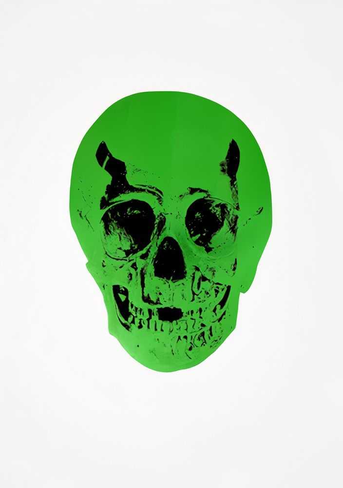 Damien Hirst, ‘The Dead (Lime Green Raven Black Skull)’, 10-10-2009, Print, 2 colour foil block on 300gsm Arches 88 archival paper, Other Criteria, Numbered