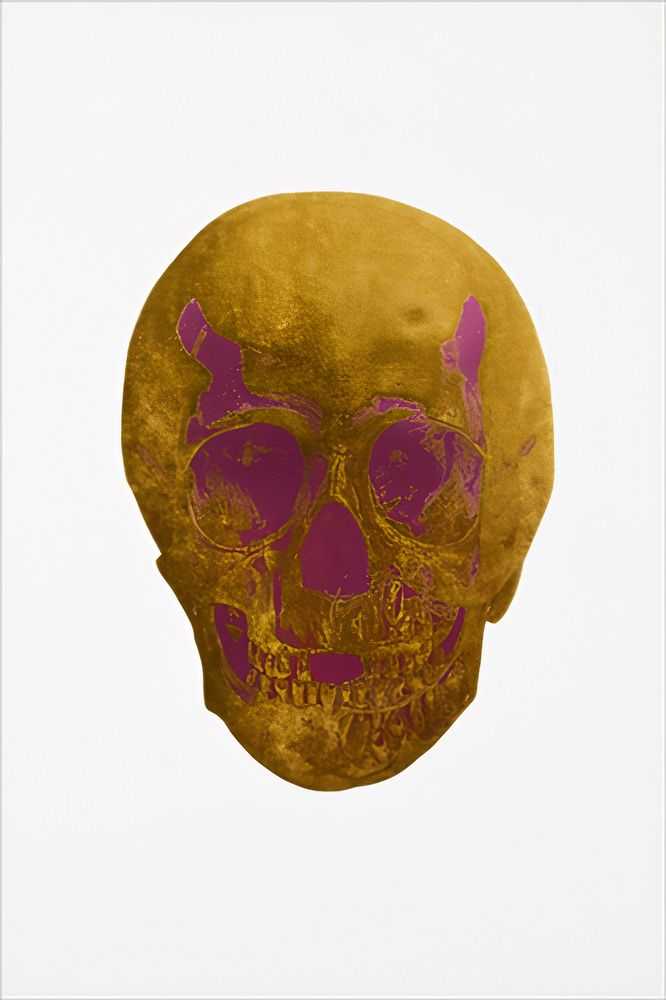 Damien Hirst, ‘The Dead (Oriental Gold Loganberry Pink Skull)’, 10-10-2009, Print, 2 colour foil block on 300gsm Arches 88 archival paper, Other Criteria, Numbered