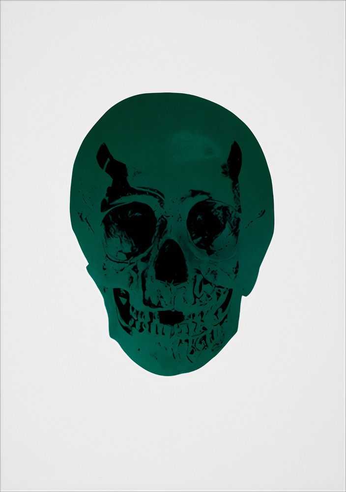 Damien Hirst, ‘The Dead (Racing Green Raven Black Skull)’, 10-10-2009, Print, 2 colour foil block on 300gsm Arches 88 archival paper, Other Criteria, Numbered