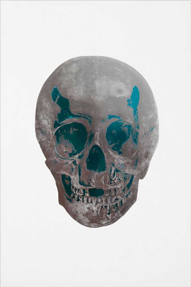 Damien Hirst, ‘The Dead (Silver Gloss Topaz Skull)’, 10-10-2009, Print, 2 colour foil block on 300gsm Arches 88 archival paper, Other Criteria, Numbered