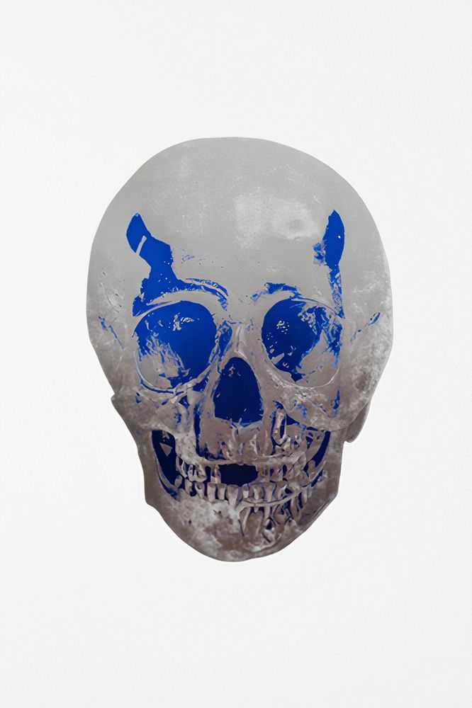 Damien Hirst, ‘The Dead (Silver Gloss Westminster Blue Skull)’, 10-10-2009, Print, 2 colour foil block on 300gsm Arches 88 archival paper, Other Criteria, Numbered