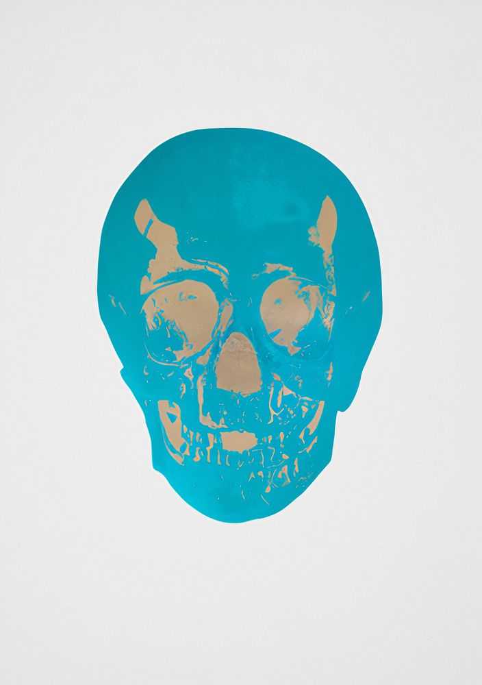 Damien Hirst, ‘The Dead (Turquoise Cool Gold Skull)’, 10-10-2009, Print, 2 colour foil block on 300gsm Arches 88 archival paper, Other Criteria, Numbered