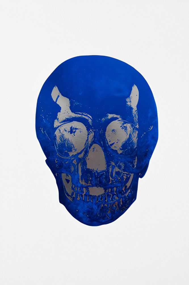 Damien Hirst, ‘The Dead (Westminster Blue Silver Gloss Skull)’, 10-10-2009, Print, 2 colour foil block on 300gsm Arches 88 archival paper, Other Criteria, Numbered
