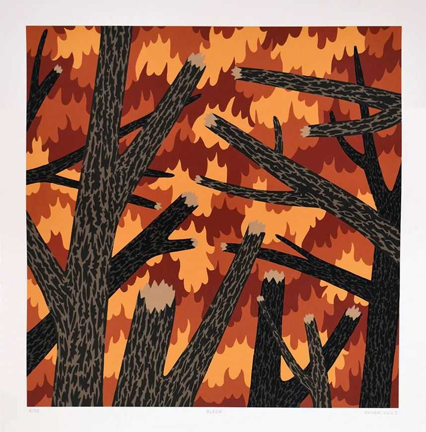 Dan Oliver, ‘Blaze’, 2023, Print, 8 layer screen print on 300gsm Somerset Velvet Paper, null, Numbered