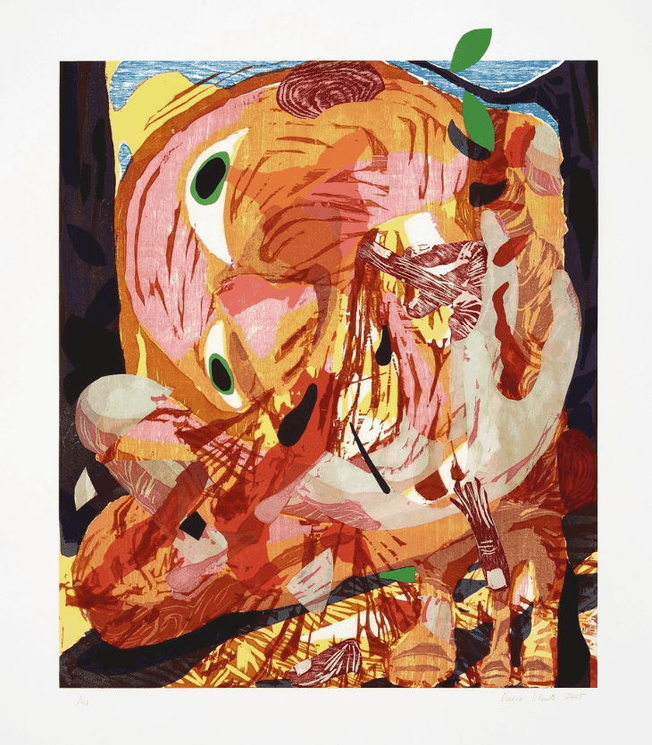 Dana Schutz, ‘Self Eater’, 2005, Print, Woodcut and chine collé, Leroy Neiman Center for Print Studies, 