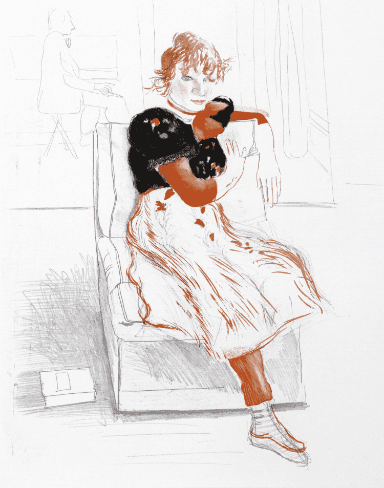 David Hockney, ‘Celia Observing’, 1976, Print, Etching and aquatint in colors on BFK Rives, null, Numbered