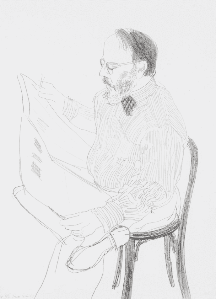 David Hockney, ‘Henry Reading The Newspaper’, 1976, Print, Lithograph on Barker handmade paper, null, Numbered