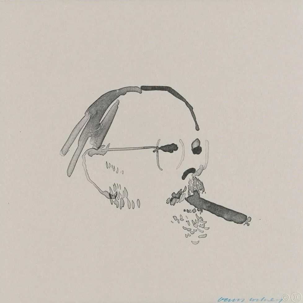 David Hockney, ‘Henry With Cigar’, 1976, Print, Lithograph in black on gray Rives BFK wove paper, null, Numbered