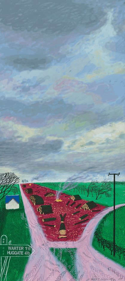 David Hockney, ‘Less Trees Near Warter’, 2009, Print, Inkjet printed computer drawing mounted on dibond, null, Numbered