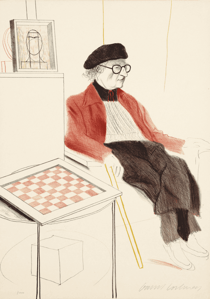 David Hockney, ‘Man Ray’, 1974, Print, Lithograph in colours, on wove paper, null, Numbered