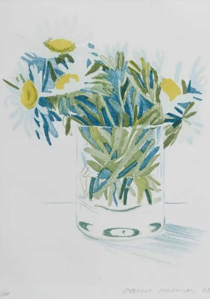 David Hockney, ‘Marguerites’, 1973, Print, Etching with aquatint printed in colors on Arches mould made paper, null, Numbered