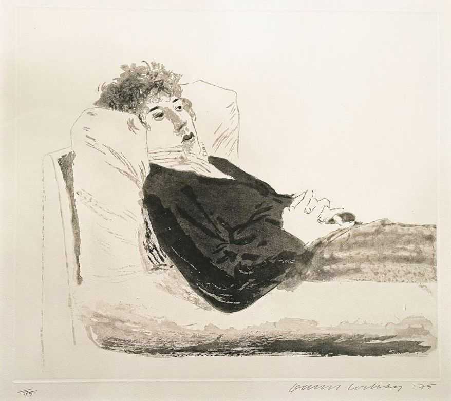 David Hockney, ‘Reclining Figure’, 1975, Print, Etching and aquatint, null, Numbered