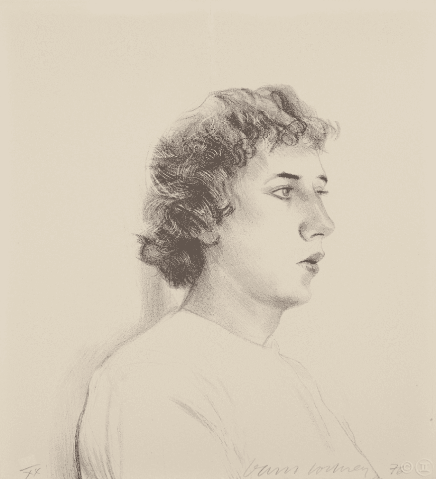David Hockney, ‘Small Head Of Gregory’, 1976, Print, Lithograph on Arches Cover wove paper, null, Numbered