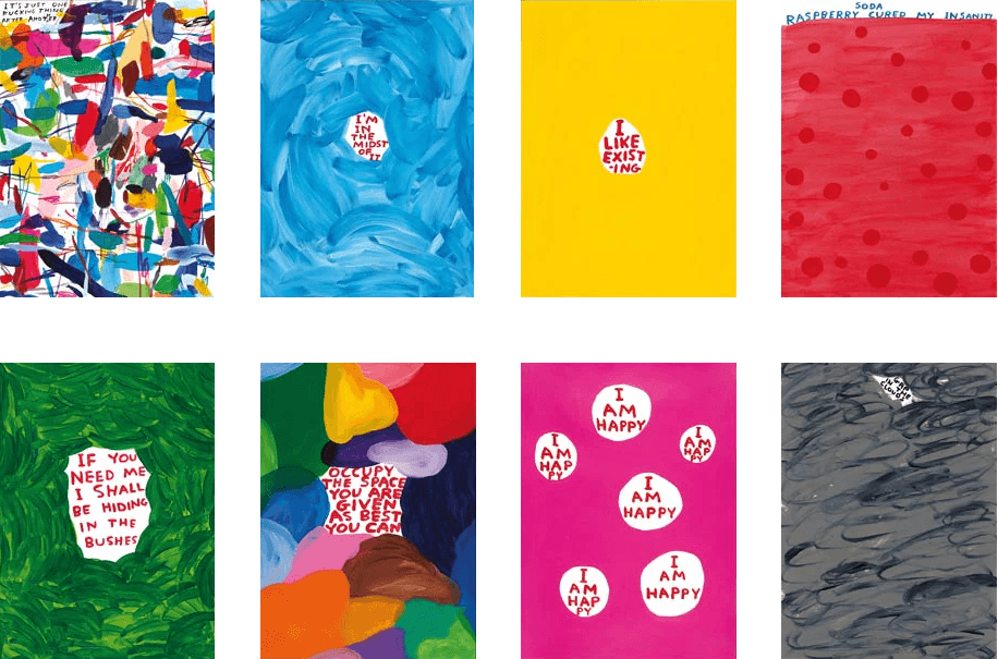 David Shrigley, ‘Colour & Text (Set of 8 Posters)’, 2022, Print, Set of 8 offset lithographs printed on 200g Arctic Volume, Shrig Shop, 